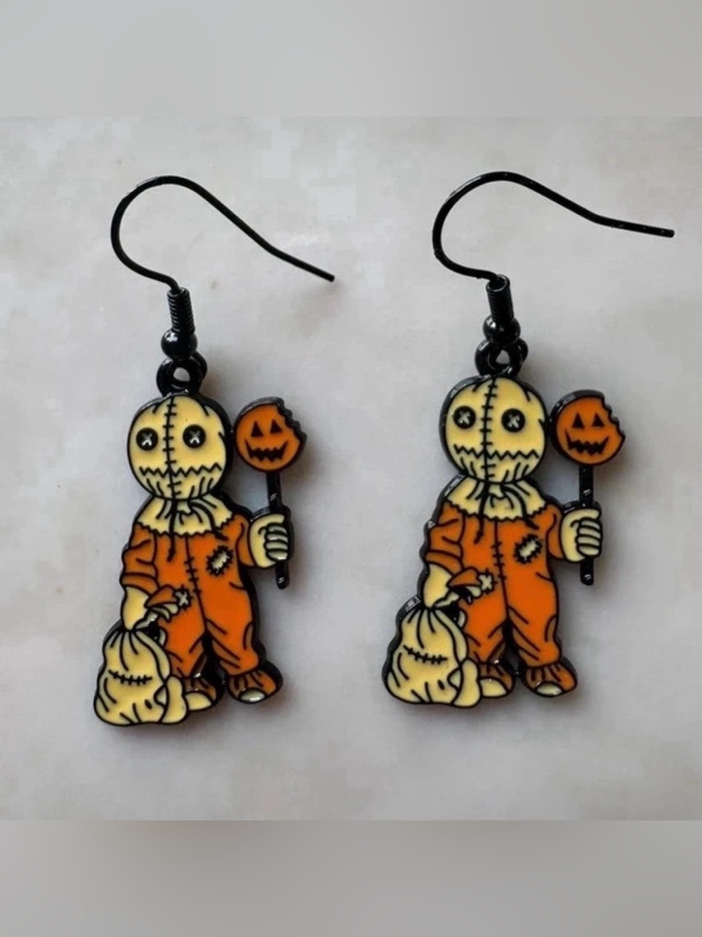 Halloween Trick-or-Treat Doll Kids Costume Earrings - Orange/Beige